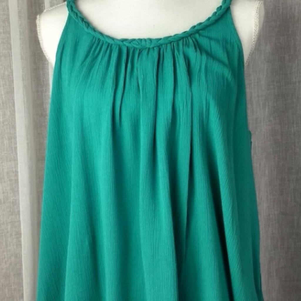 Mossimo Nwt Xs Woven Braided Cami Tank Top, Green